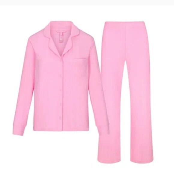SKIMS Soft Lounge Sleep Bubble Gum Pajama Set, NEW, Extra Small - Picture 4 of 9
